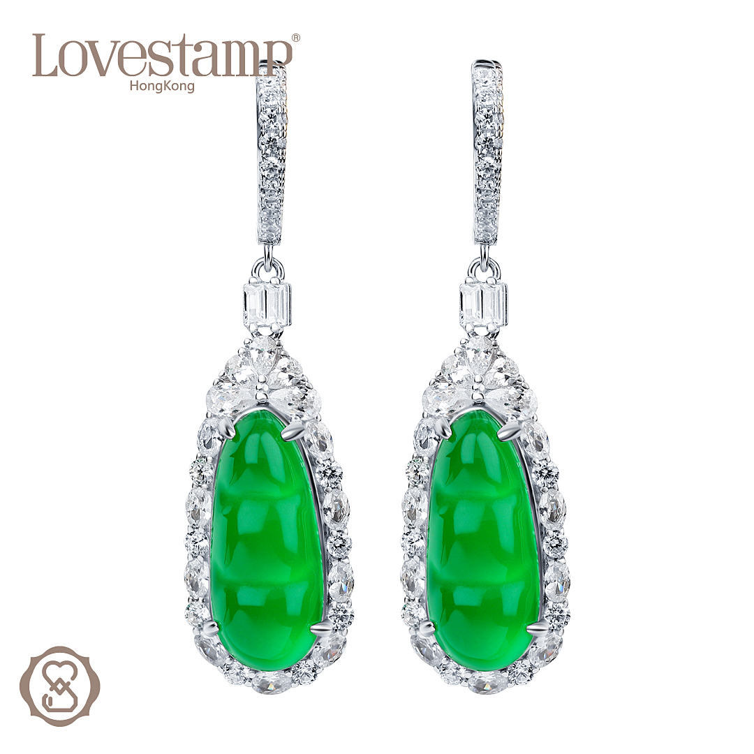 LOVESTAMP/爱登轻奢满绿高级福豆耳坠LSE5035 