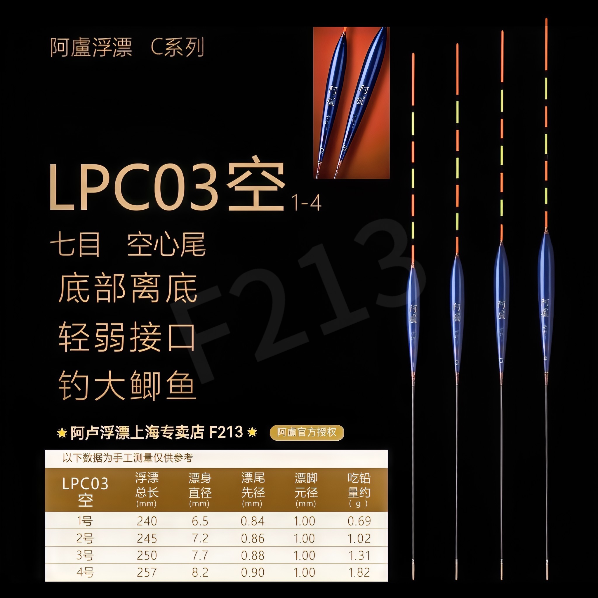 阿卢浮漂 LPC03 空/C03 空/空心尾