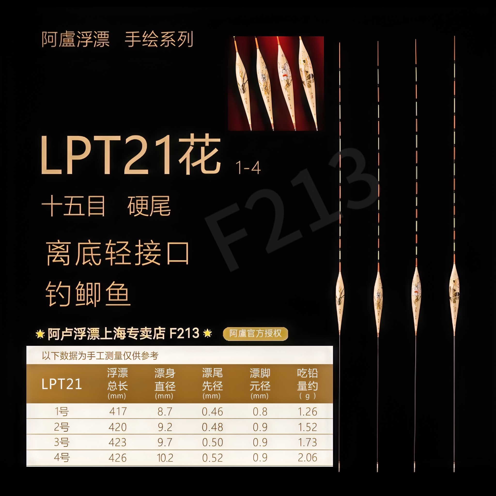 阿卢浮漂彩绘LPT21/T21花/下单一套送配套彩绘漂盒