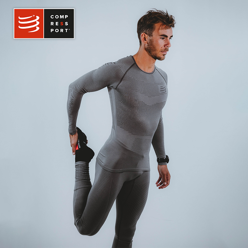 Compressport运动透气开关长裤长袖男健身服运动衣On/Off Tights