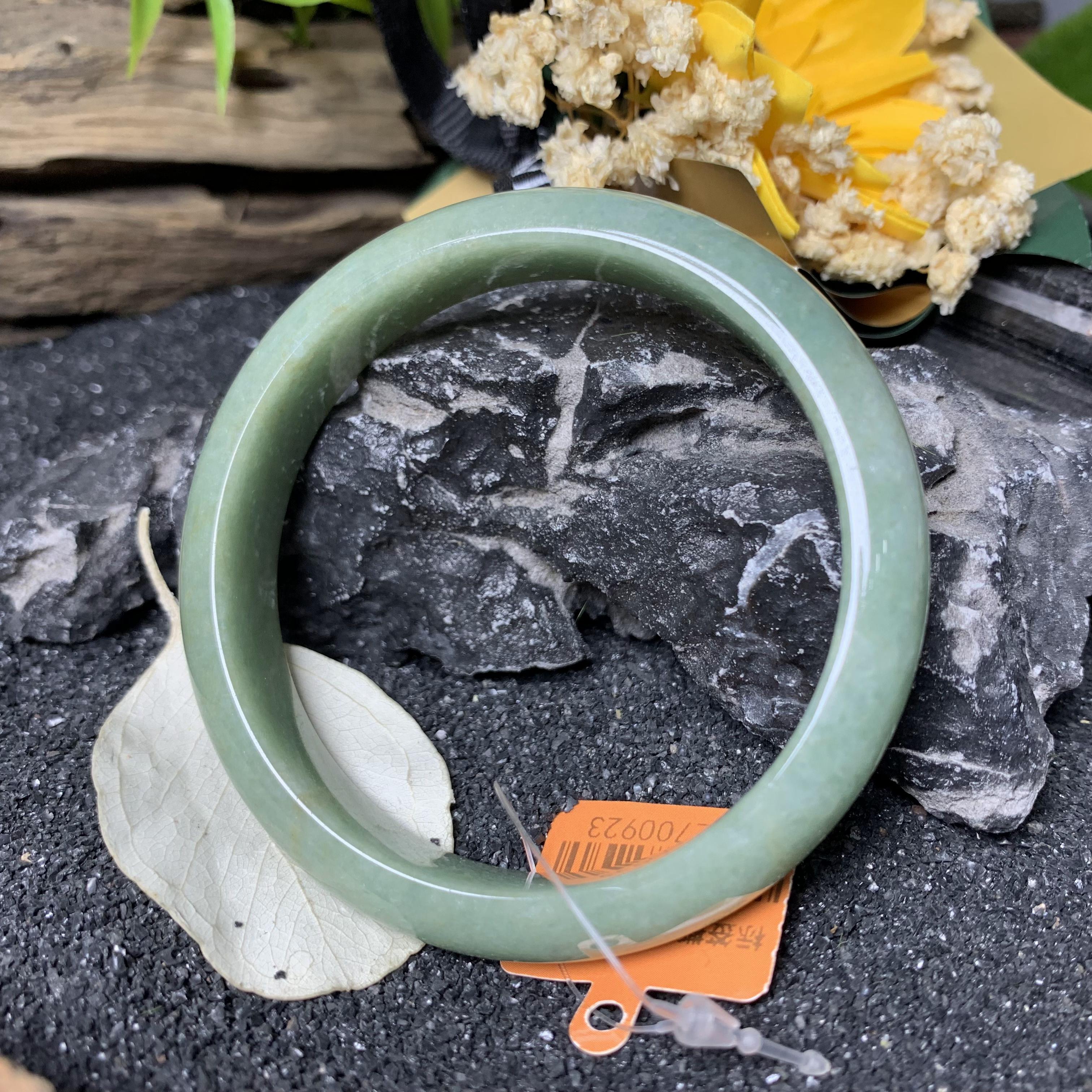 翡乘山翠 天然A货缅甸翡翠 55正圈油青色 0923 女款时尚女士浅绿