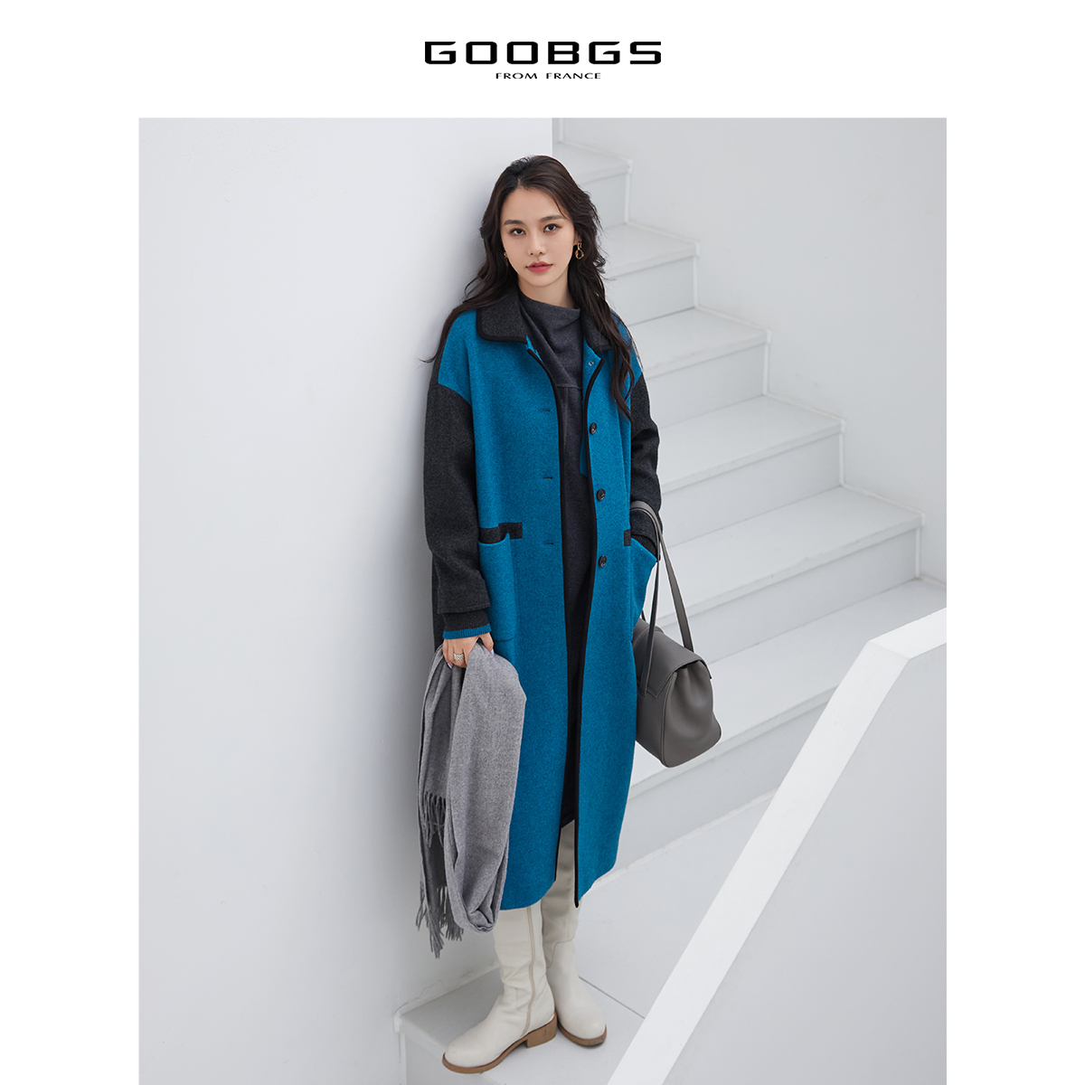 GOOBGS/谷邦【谷邦GOOBGS】宽松毛呢大衣G2481086 