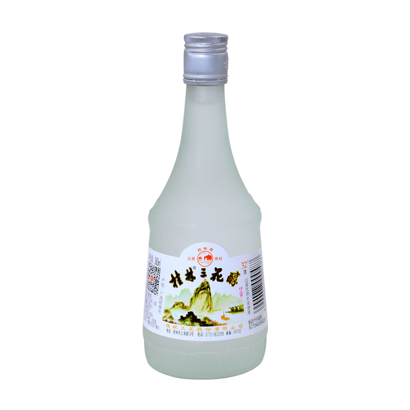 桂林三花酒 银盖32度三花醇 磨砂瓶单瓶米香白酒32度360ml