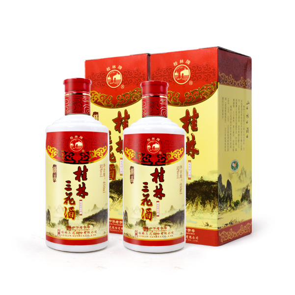 桂林官方自营精品瓷瓶 2瓶装 米香型白酒优级透明清雅52度450ml