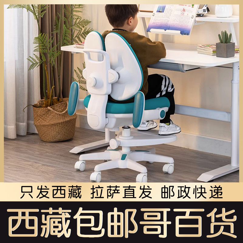 西藏包邮儿童学习椅可升降调节矫正坐姿座椅初中小学生写作业椅子