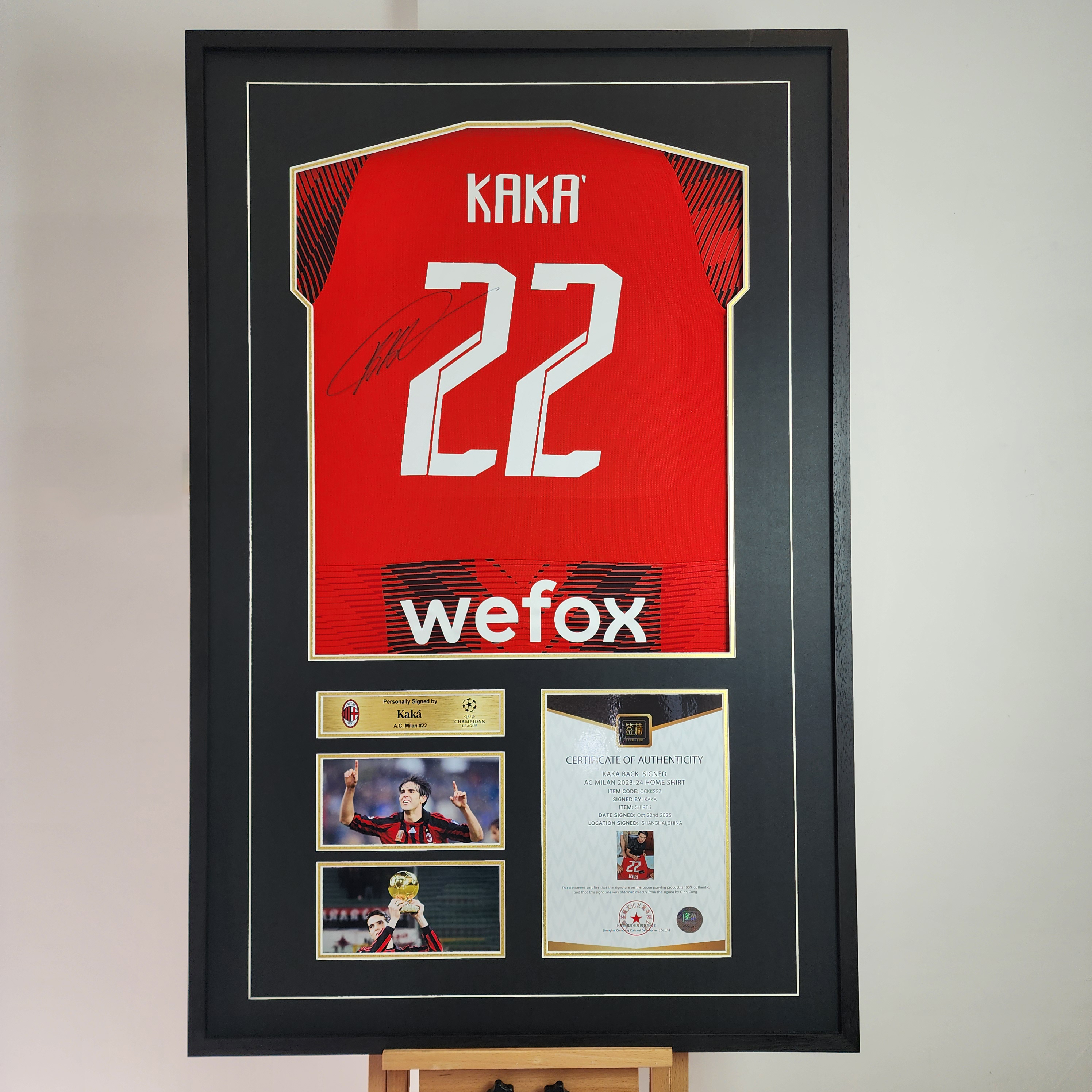 卡卡亲签AC米兰23/24赛季复刻07/08印号球衣收藏品（含签藏证书）