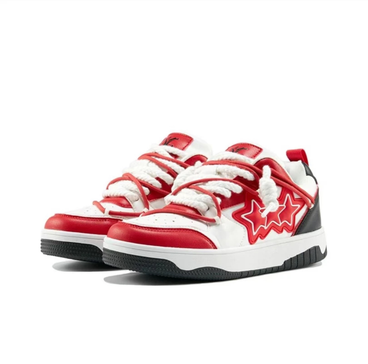 R正品断码尾货2307中国红/36-44潮牌男女同款增高双鞋带面包鞋