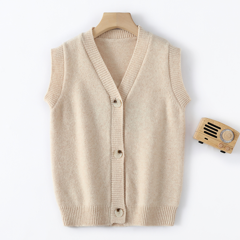 男女童毛衣马夹背心100%羊毛毛衣马甲中大童无袖V领羊绒背心女童