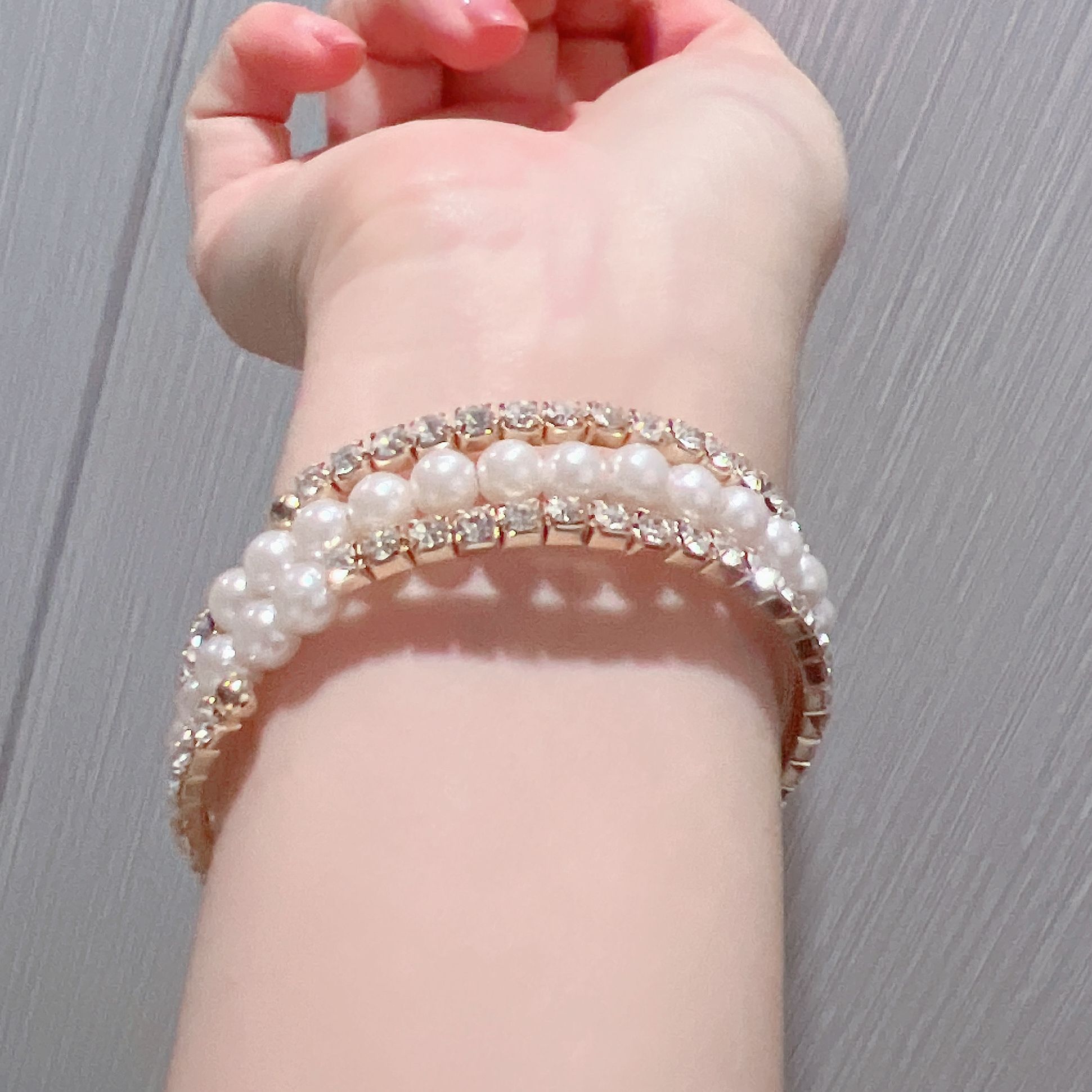 合金手链 超闪三层重工款手链手工气质网红轻奢时尚百搭MO-293