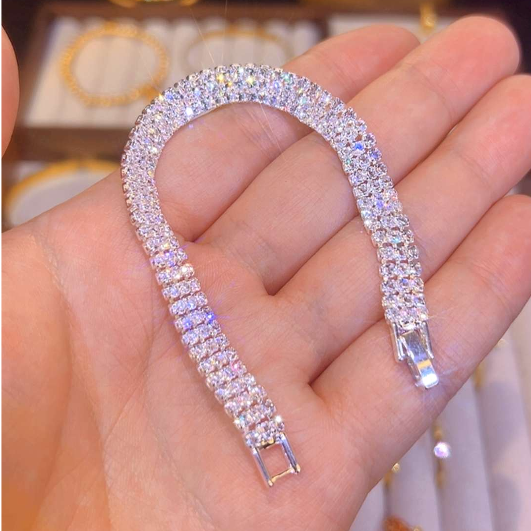 合金手链 爆闪小白条镶嵌简约欧美百搭时尚轻奢气质MO-376