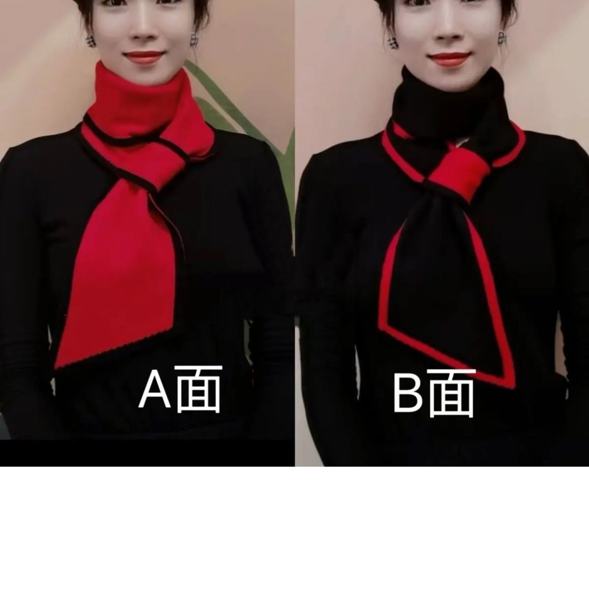 0【小扬哥推荐】秋冬新款洋气外搭护颈保暖防寒耳朵巾撞色时尚优雅