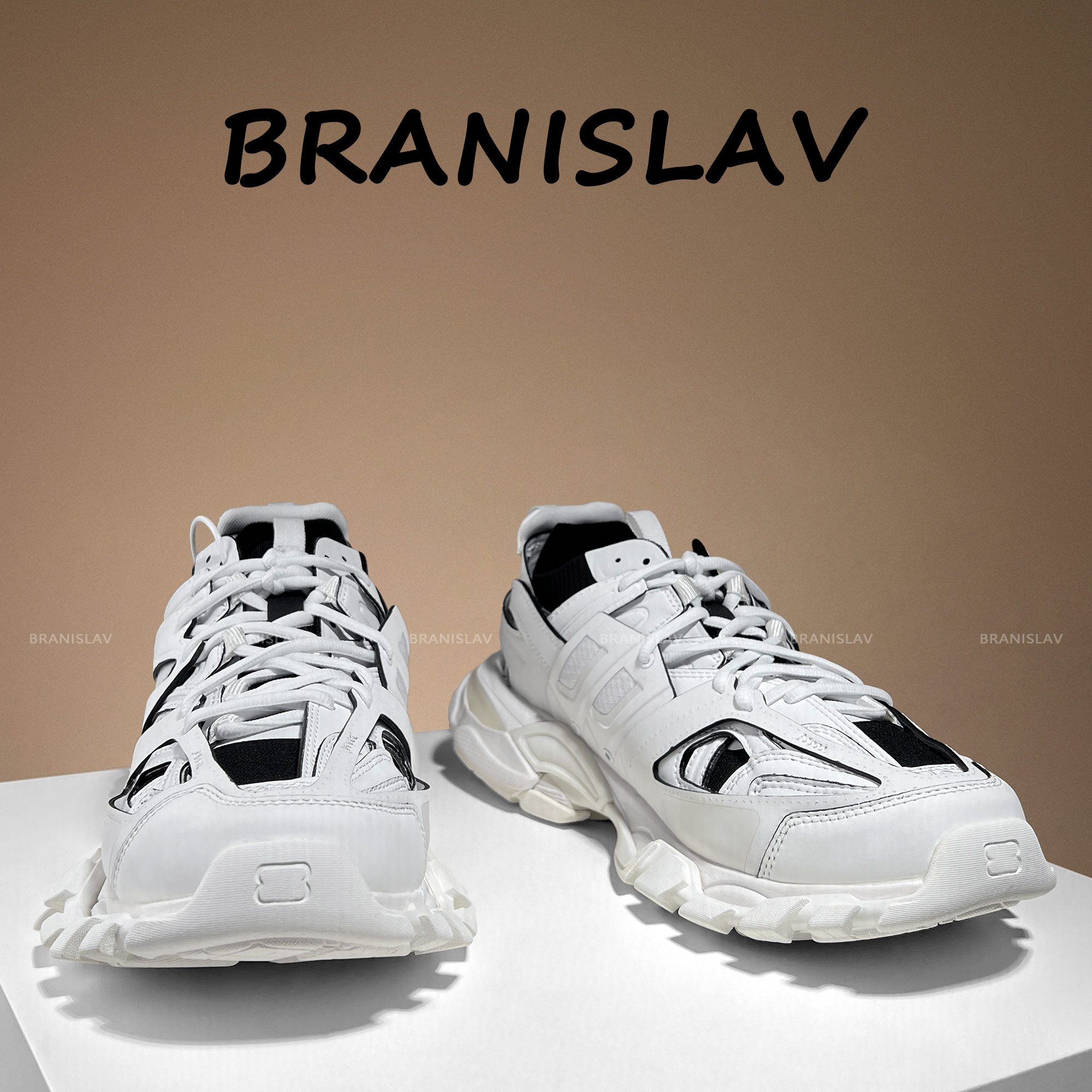 BRANISLAV巴黎老爹鞋track3.0运动鞋百搭休闲鞋黑白配色增高潮鞋