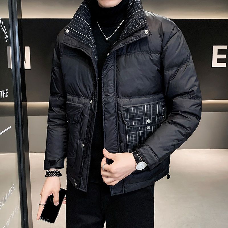 波司澄羽绒服男秋冬新款立领加厚保暖白鸭绒短款外套时尚潮牌袄子