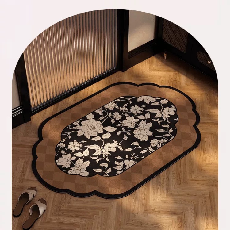 复古风硅藻泥吸水防滑浴室卫生间门口吸水防滑脚垫地垫入户门垫子