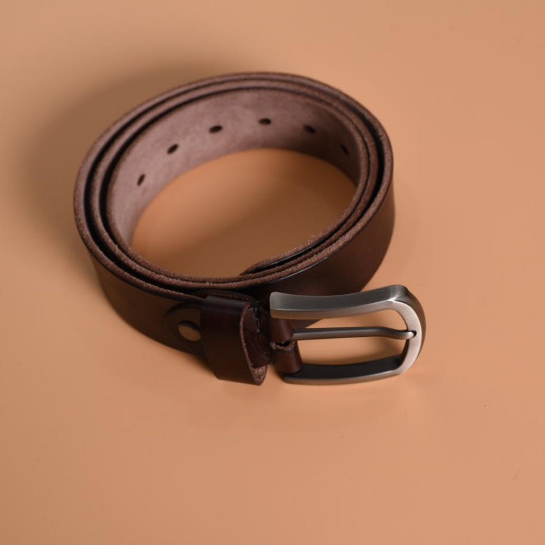 aboutab 电镀针扣简约皮面男士纯牛皮用十年男士腰带8882