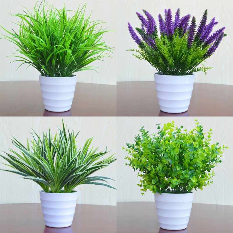 仿真植物花假绿植假花室内外装饰塑料盆栽绿萝小盆景仿真花草摆件