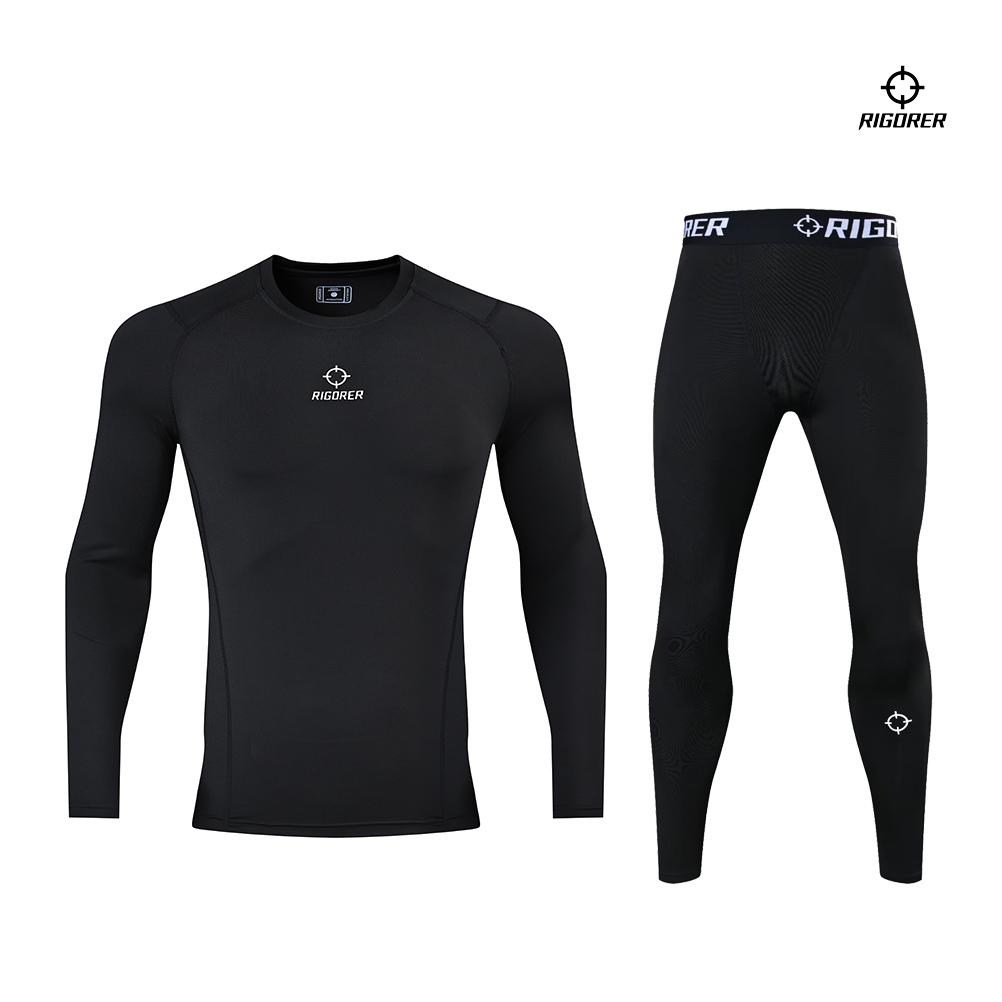 准者紧身衣加绒套装男篮球打底裤高弹长袖紧身衣压缩裤运动比赛