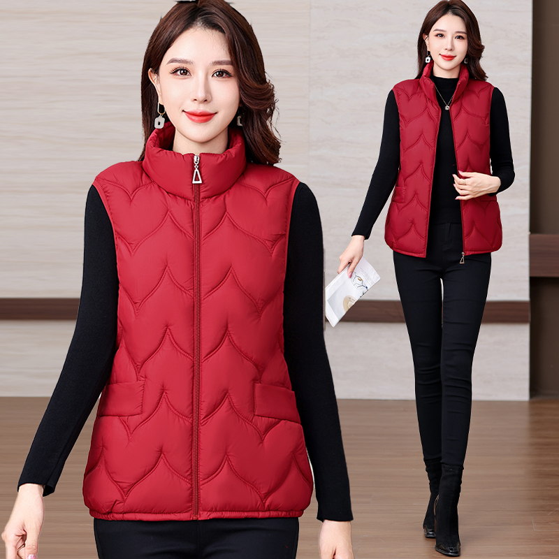 棉服马甲女秋冬小坎肩休闲百搭时尚中老年马夹女士冬季保暖9823