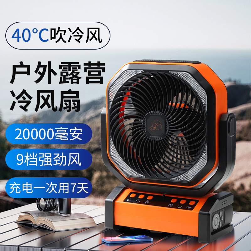 銮声户外风扇立式小型宿舍台式两用强劲空气循环静音大风力转页扇