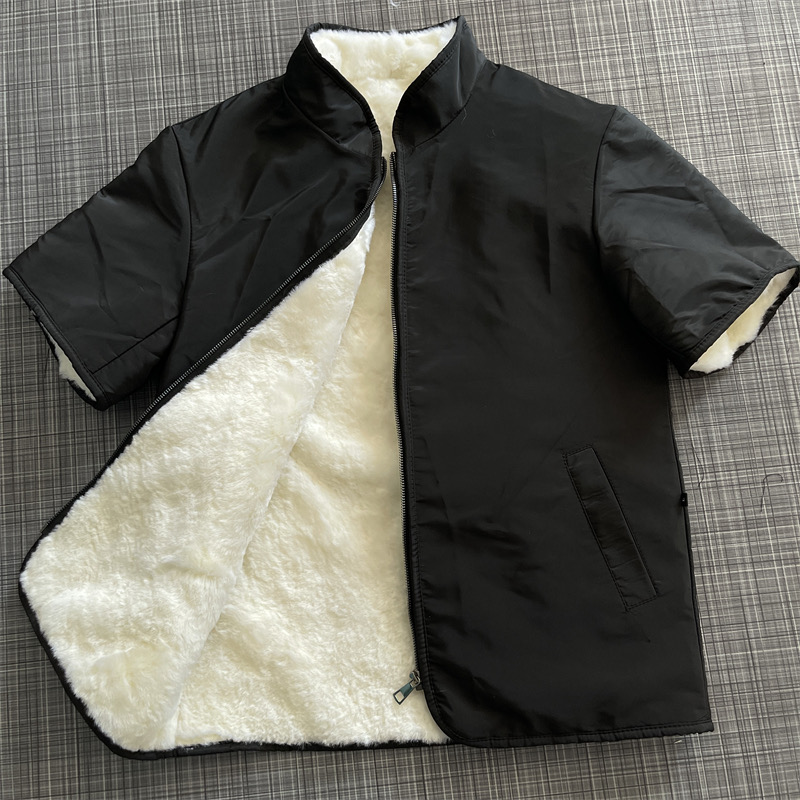 冬季中老年加厚羊皮马甲男半袖真皮毛一体羊羔毛坎肩保暖羊毛背心