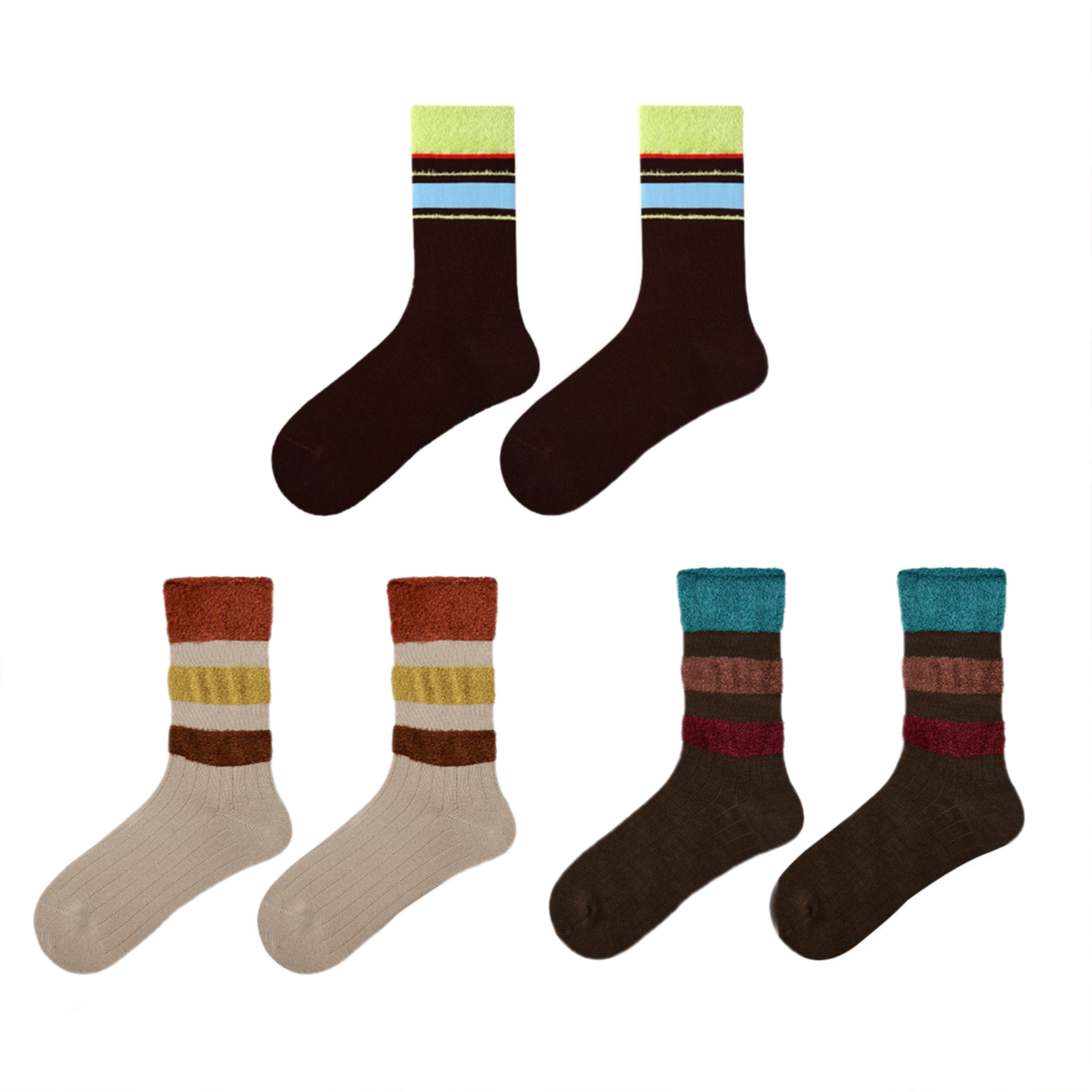 冬季加厚中筒袜子女