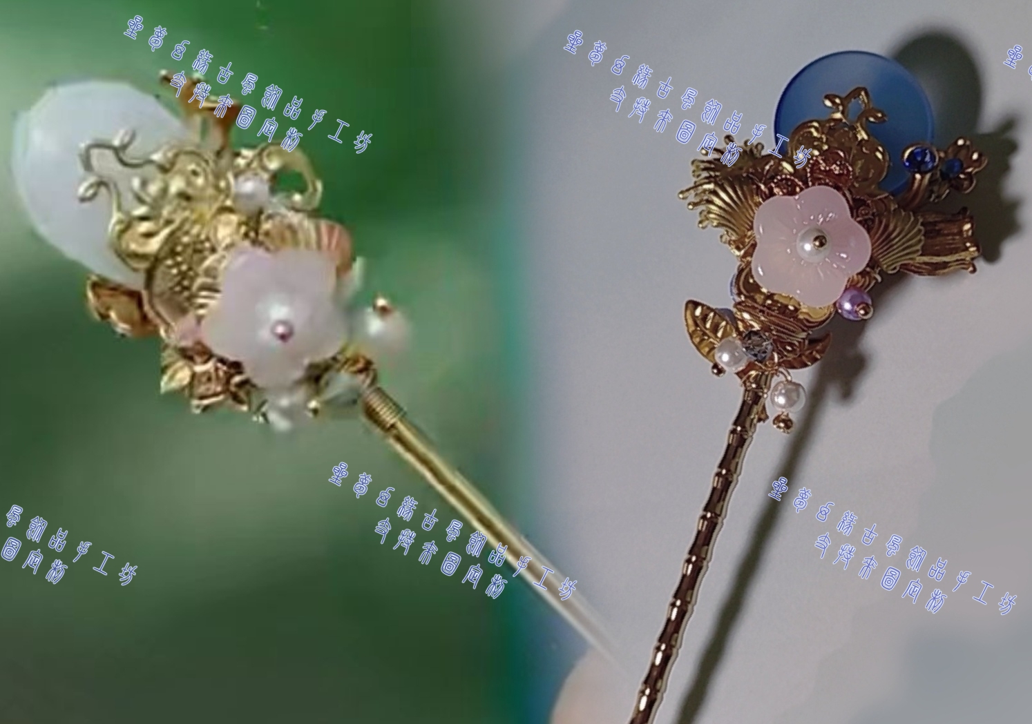 合金仿水晶发饰 花间提壶方大厨  方一勺同款发簪星空花朵发簪