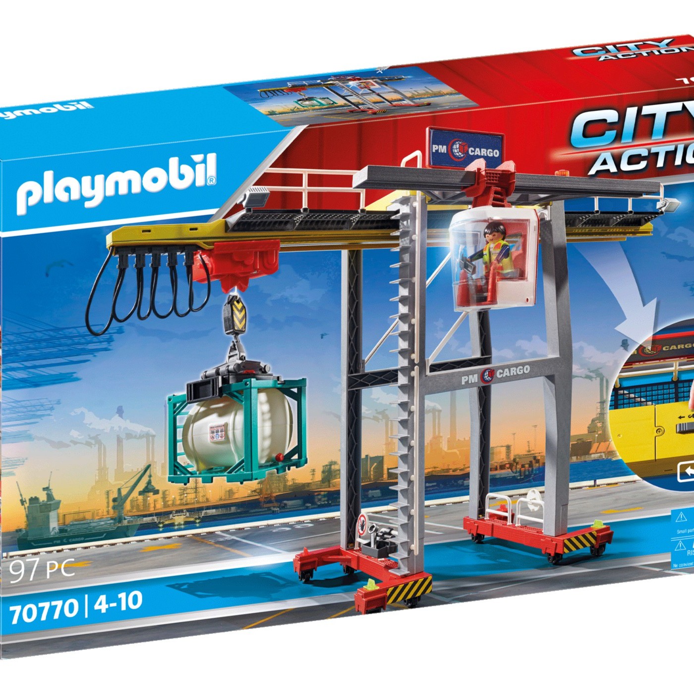 Playmobil/摩比世界70770货物起重机 儿童节礼物玩具
