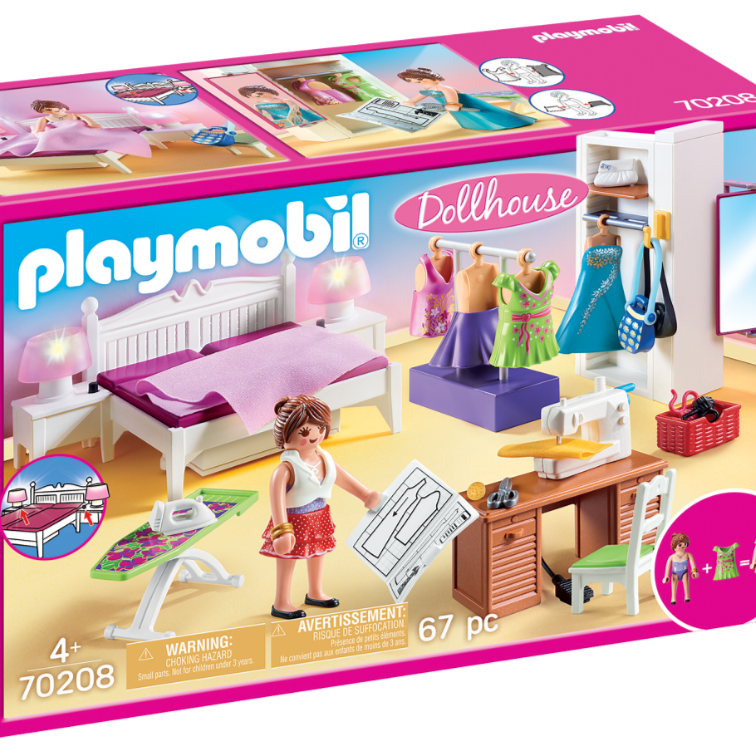 Playmobil/摩比世界70208带缝纫角的卧室 儿童情景玩具