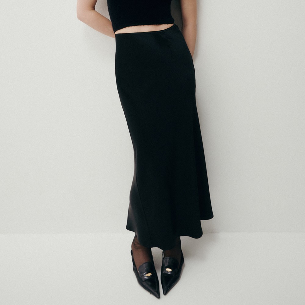 ZHOUMI 醋酸A摆伞形轮廓半身裙 ZK5690