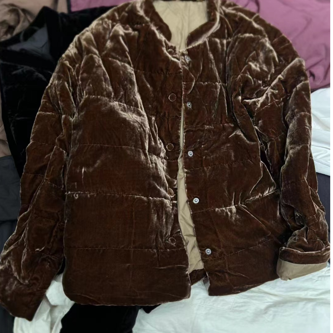 左村立领丝绒时尚百搭棉服