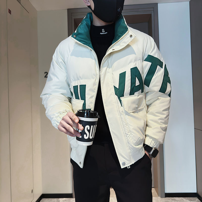 男款潮牌棉衣棉服2023冬季新款韩版修身休闲百搭男士立领棉衣外套