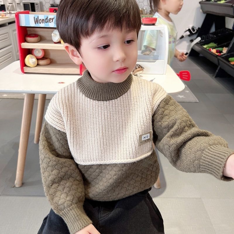 秋冬小童毛衣2023冬季新款百搭套头针织衫宝宝儿童打底洋气毛线衣