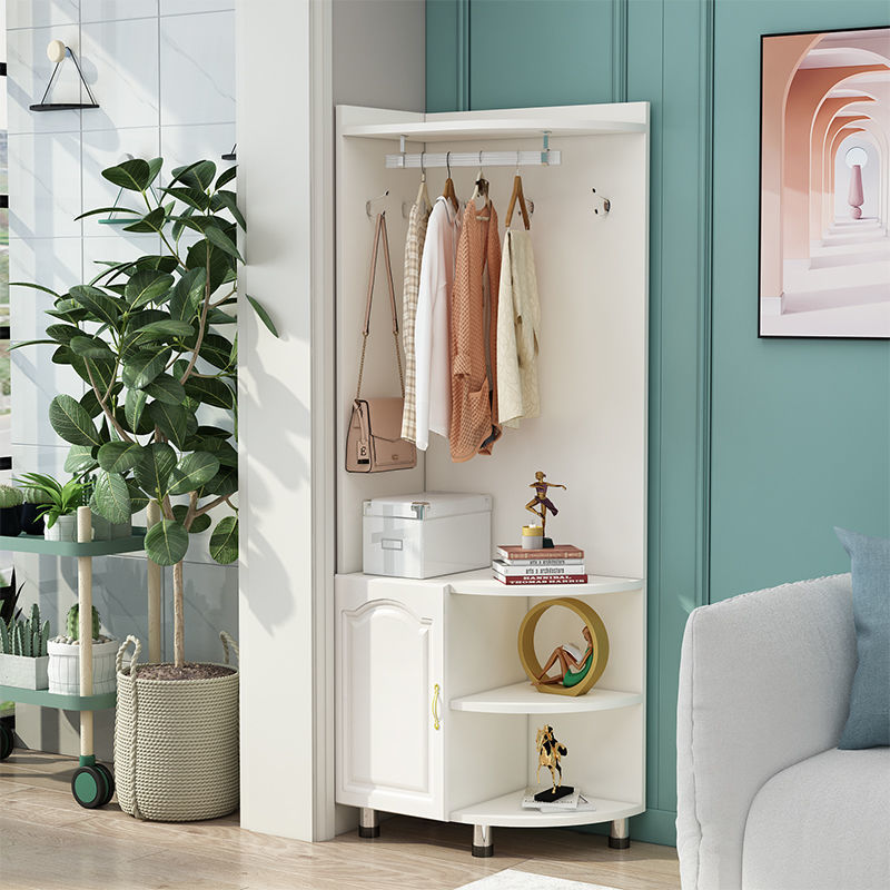 新款转角衣帽架玄关衣架鞋柜转角置物架多功能转角柜卧室挂衣架