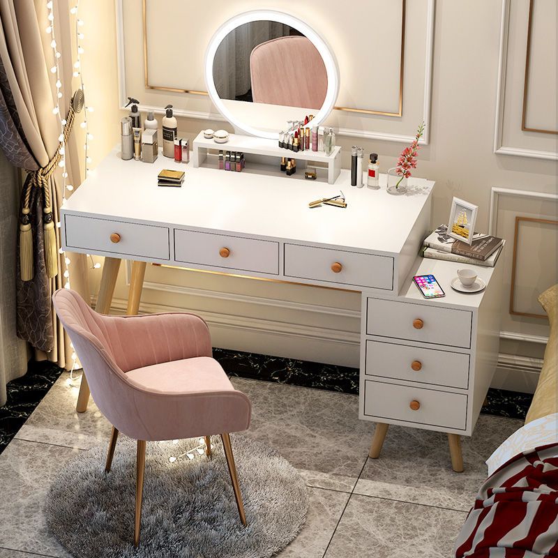 轻奢梳妆台卧室 现代简约收纳柜一体简易小型北欧化妆桌网红ins风