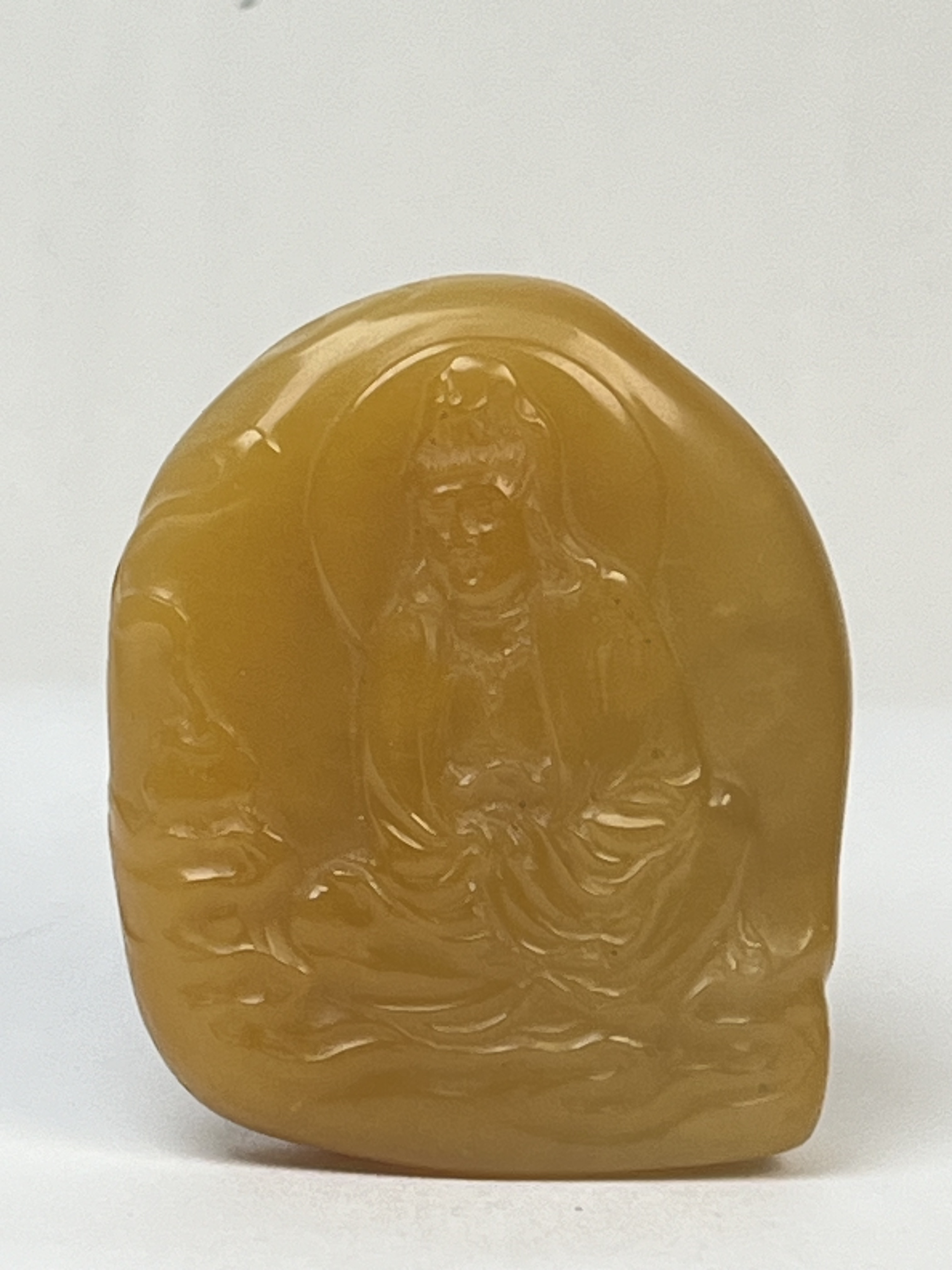 寿山石老性田黄冻观音25.4克3.7-3.1-1.1cm 