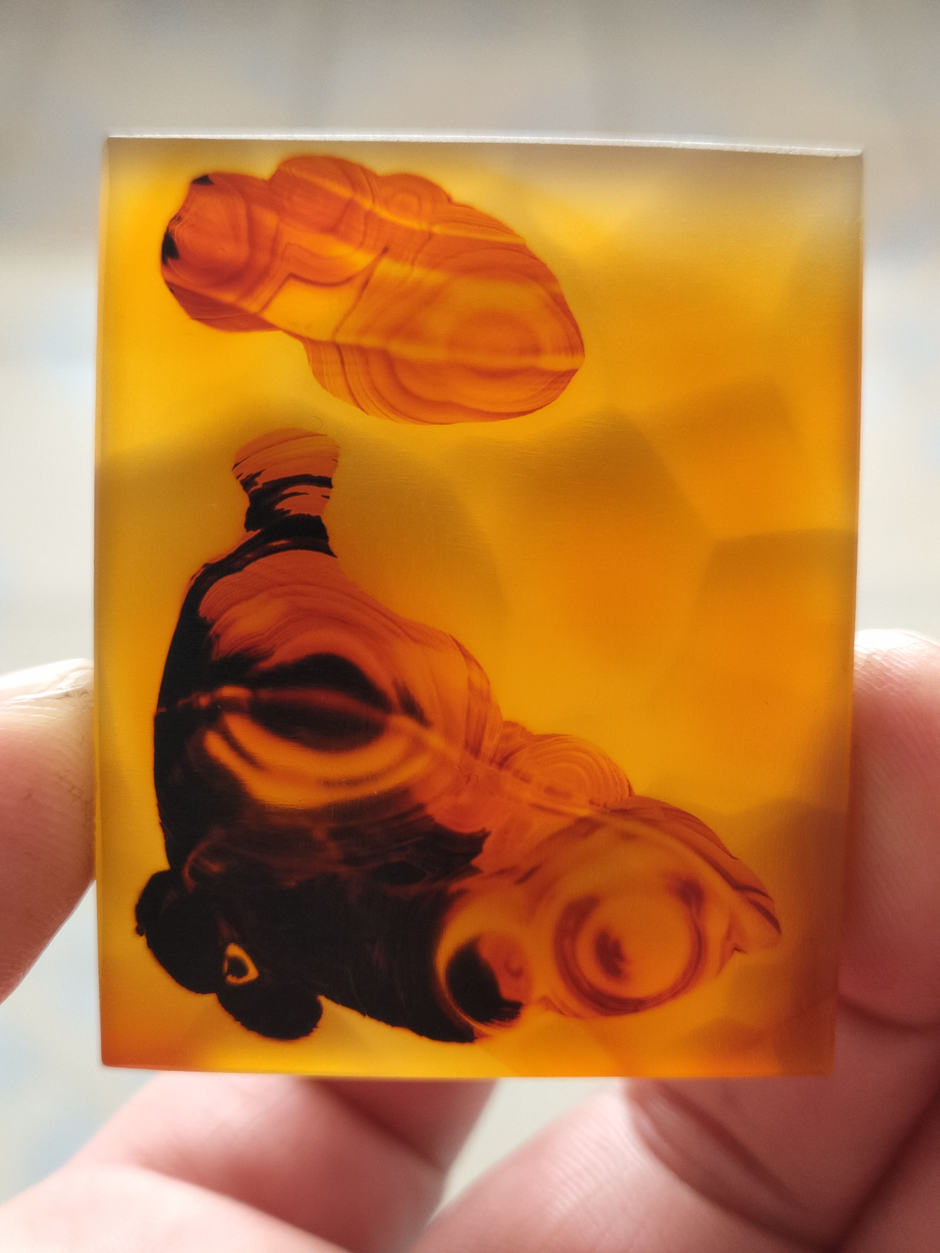 天然玛瑙像形花牌正反面 颜色漂亮 精致打磨 美观耐看