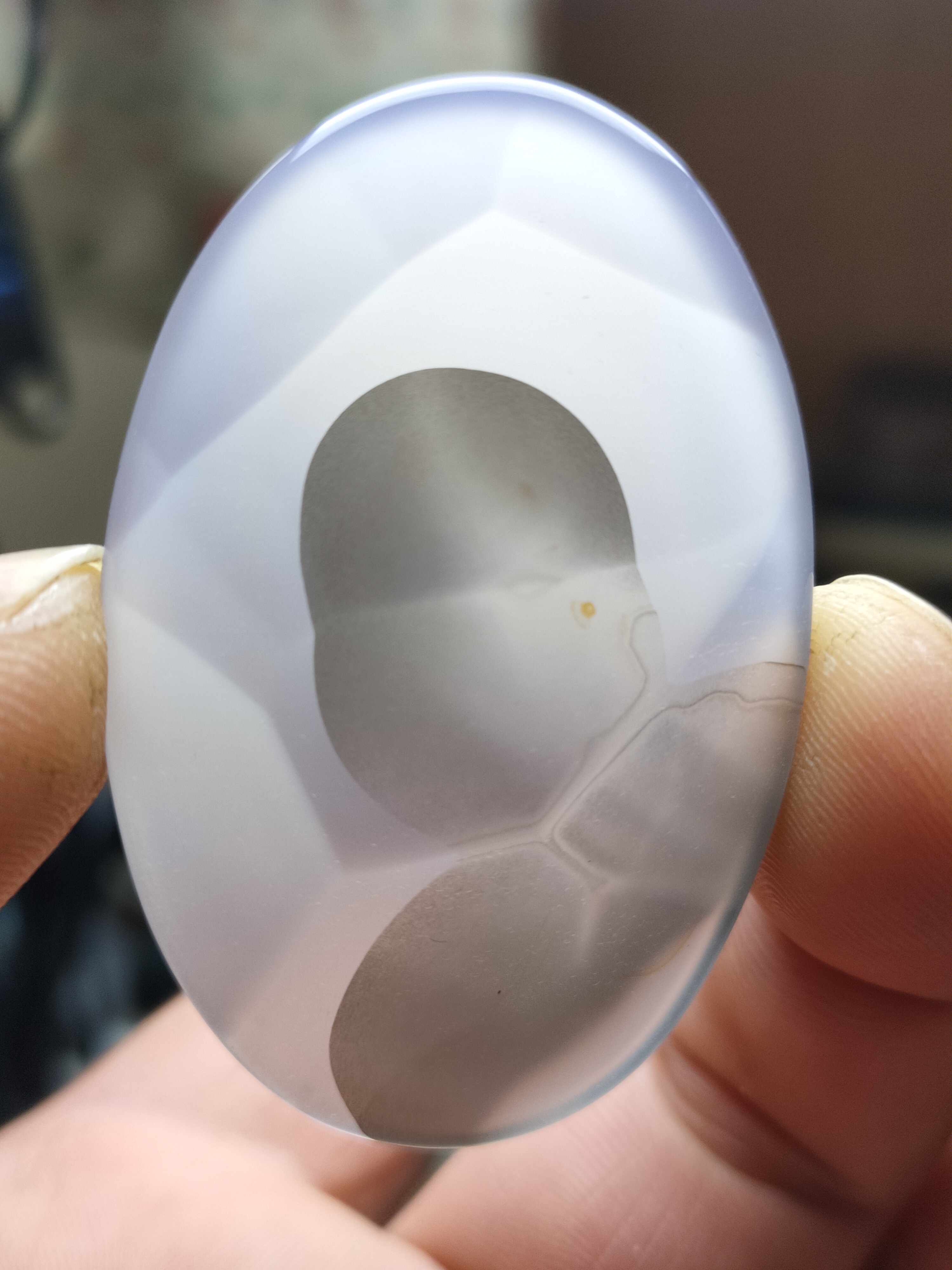 天然玛瑙像形花牌正反面