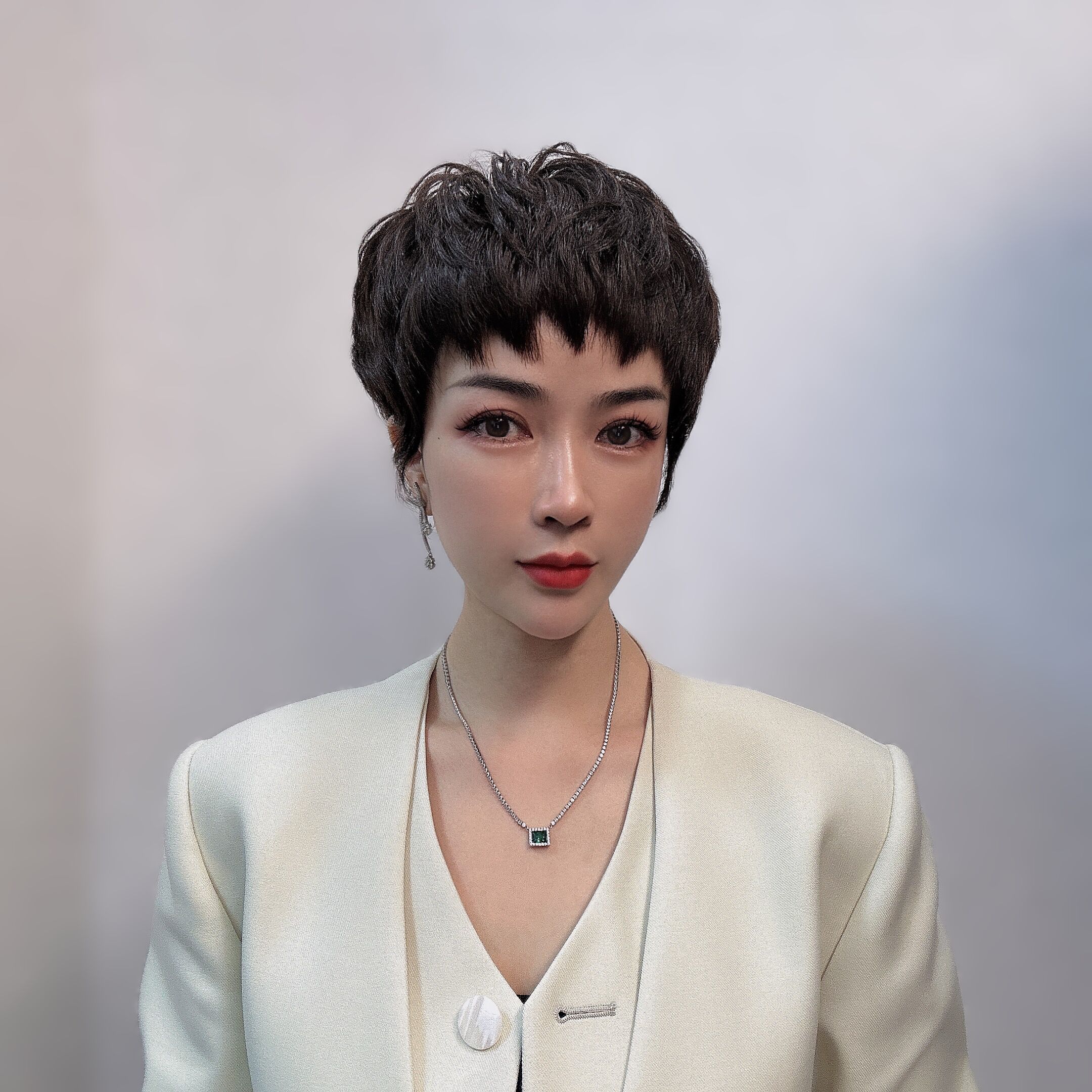 木春切口新款纹理款时尚短发发套手工钩织全真发假发定做轻薄舒适