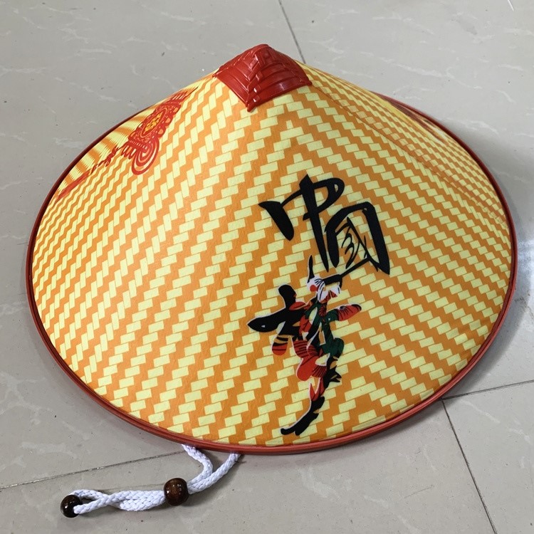 户外防雨斗笠夏季农民大檐草帽中国梦遮阳防晒帽田园采茶帽子