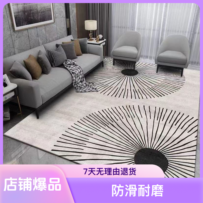 羊羔绒客厅地毯北欧风高级感2024新款耐脏简约可擦防滑客厅地毯
