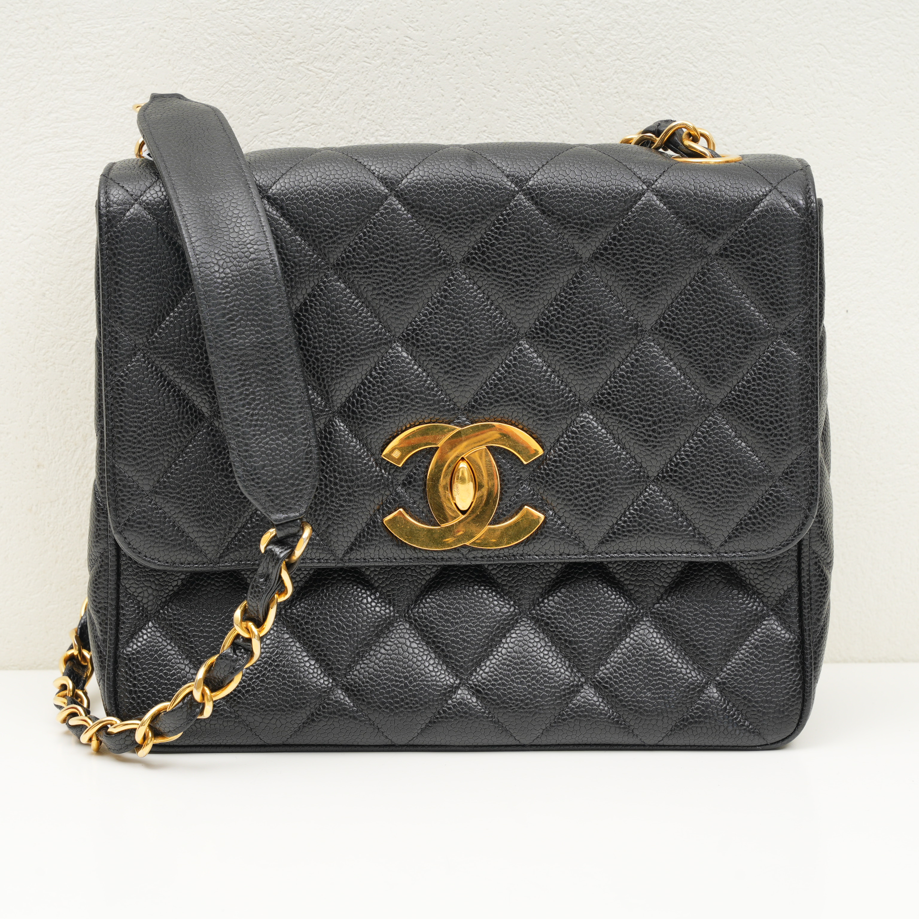 95新 Chanel/香奈儿 香奈儿 中古黑金荔枝N贝嫂