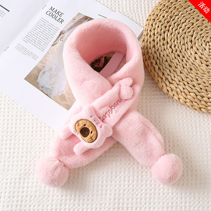 儿童围巾男女童超萌可爱毛毛绒保暖新款婴儿韩版卡通冬季宝宝围脖