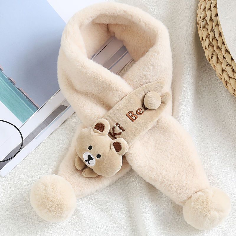 儿童围巾秋冬男女童保暖宝宝超萌可爱婴儿仿兔毛毛绒韩版卡通脖套