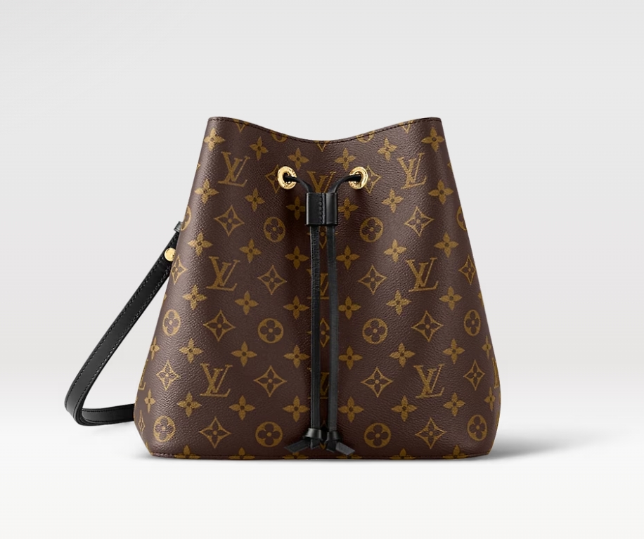 99新 LouisVuitton/路易威登 LV NEONOE 黑色抽绳水桶斜挎肩包