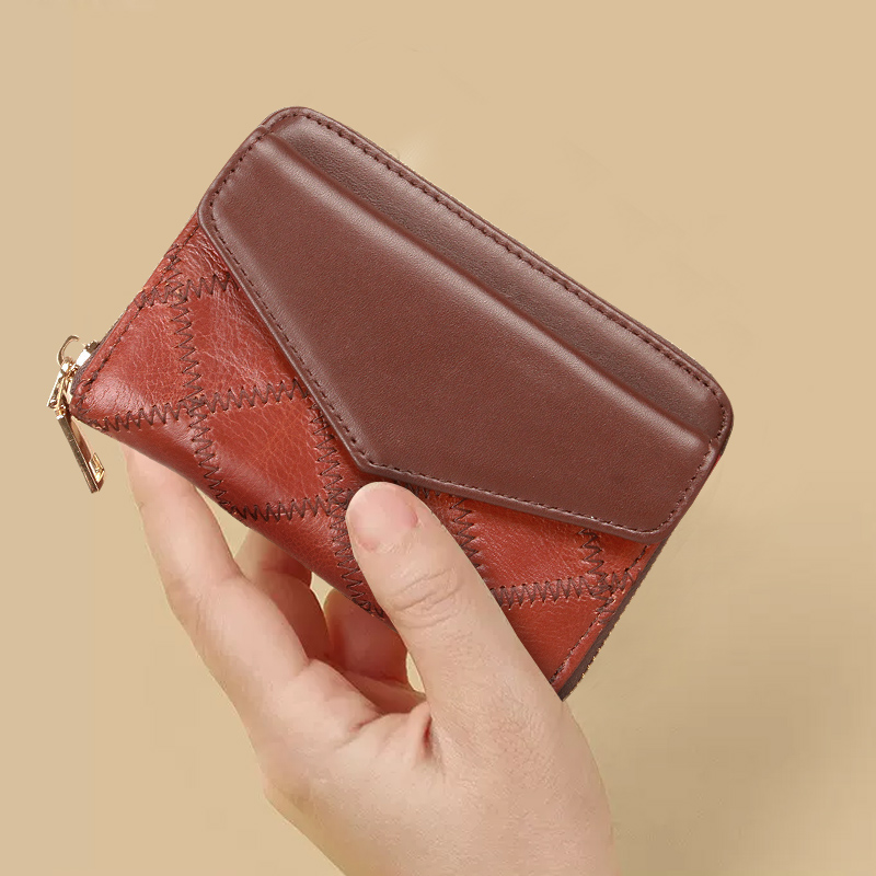 女士小包手拿包高档新款真皮卡夹妈妈卡包手机零钱包皮钱包牛皮