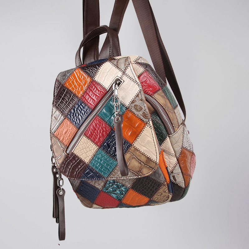 复古女士双肩包百搭新款旅游高级感真皮大容量旅行气质妈咪通勤包