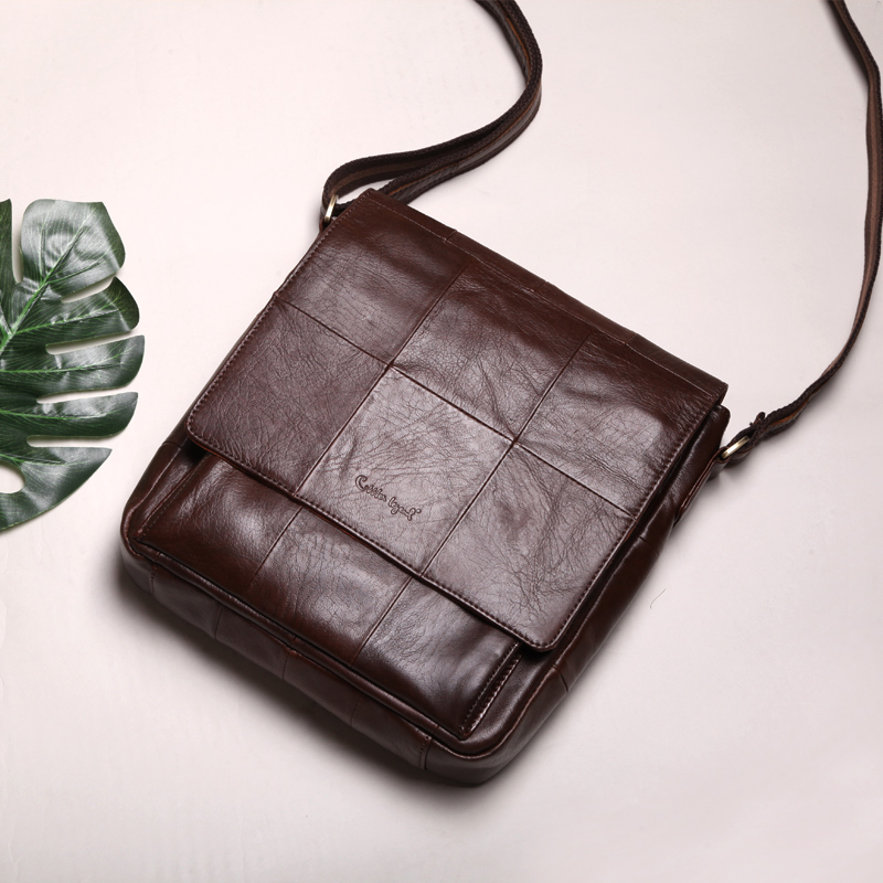 皮匠传奇真皮包包男士牛皮单肩百搭休闲商务斜挎包大容量多功能