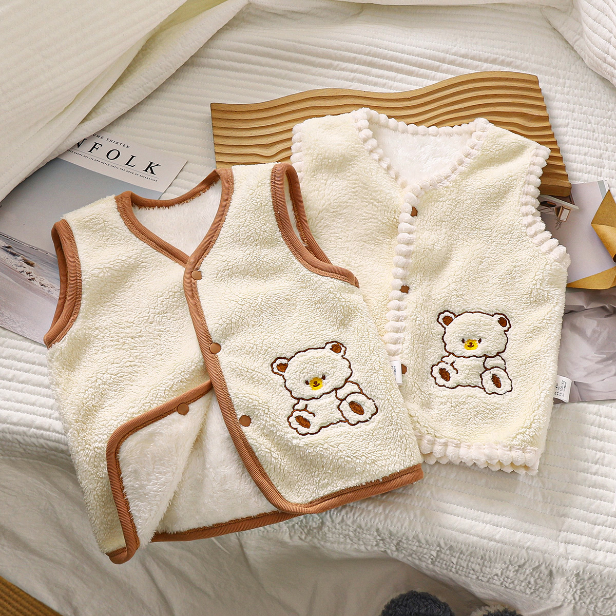 儿童马甲秋冬保暖外穿中小童加绒加厚新款宝宝男女童背心外套