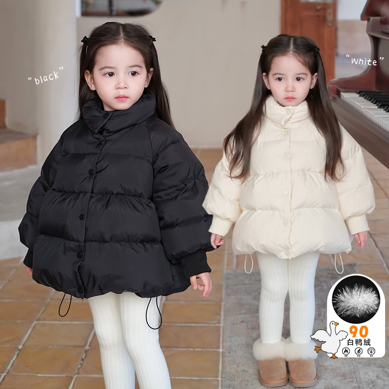 AnnieGirl小众90白鸭绒羽绒服外套甜美可爱时尚洋气冬季女童外套