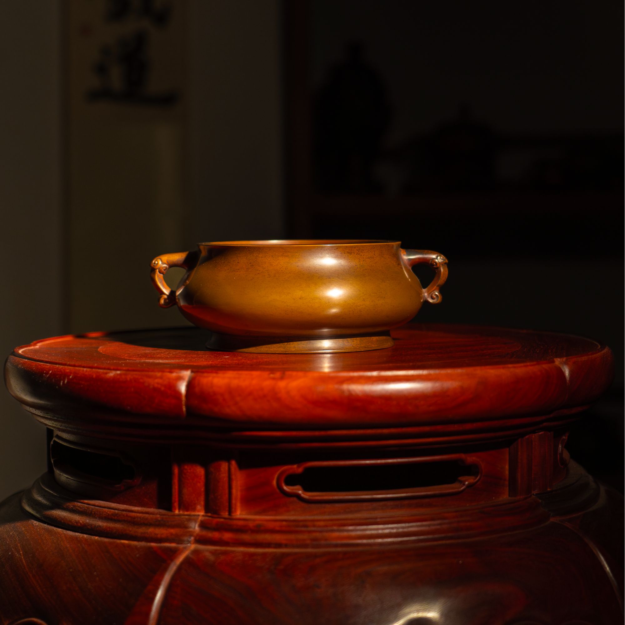 如意耳彝炉火养铜炉神品级传统香薰炉周月康制炉口径13.5cm 高7cm